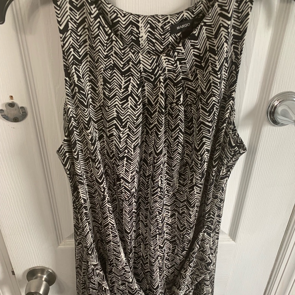 Mango Herringbone Pattern Dress Size L